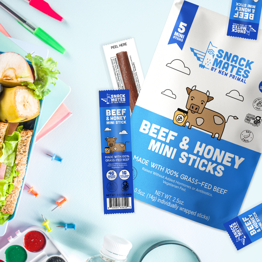 Snack Mates Beef & Honey Mini Meat Sticks, (8 Bags , 40 Mini-Sticks)