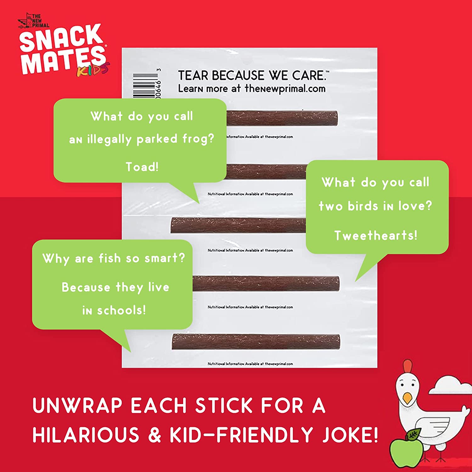 Snack Mates Chicken and Apple Mini Meat Sticks, All-Natural Chicken (8 Packs, 40 Mini-Sticks)