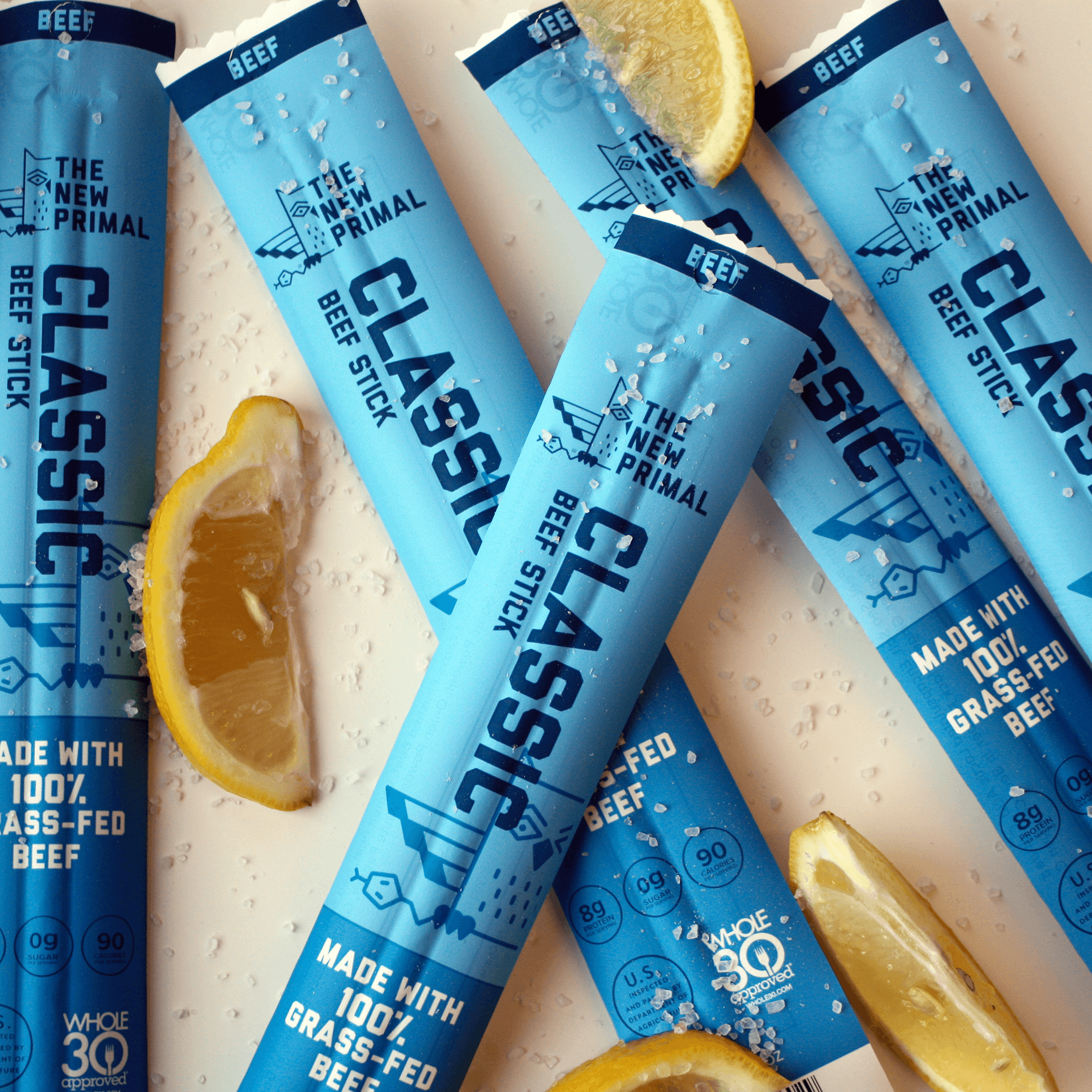 Classic Beef Meat Sticks, 100% Grass-Fed Beef, Zero Sugar (20 Sticks)