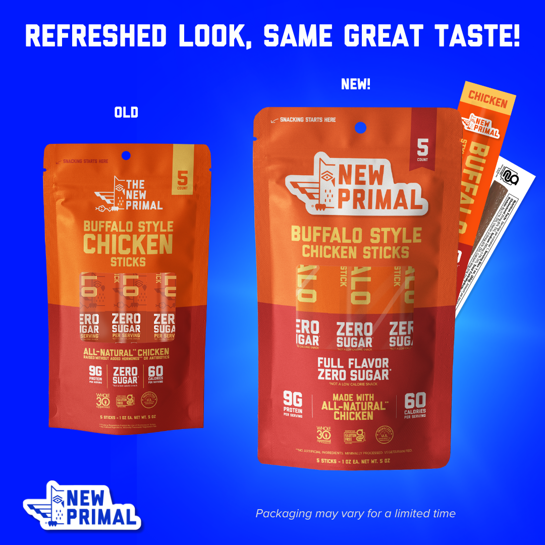 Buffalo Style Chicken Sticks, All-Natural Chicken, Zero Sugar (5 Sticks)