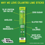 Cilantro Lime Turkey Meat Sticks, All-Natural Turkey, Zero Sugar (20 Sticks)