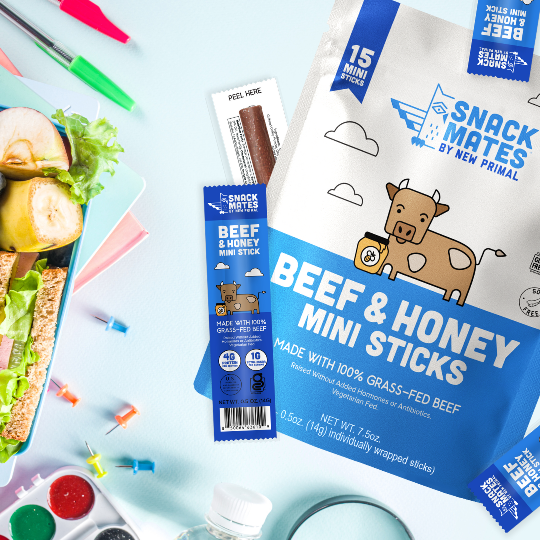 Snack Mates Beef & Honey Mini Meat Sticks Value Pack (15 Mini-Sticks)