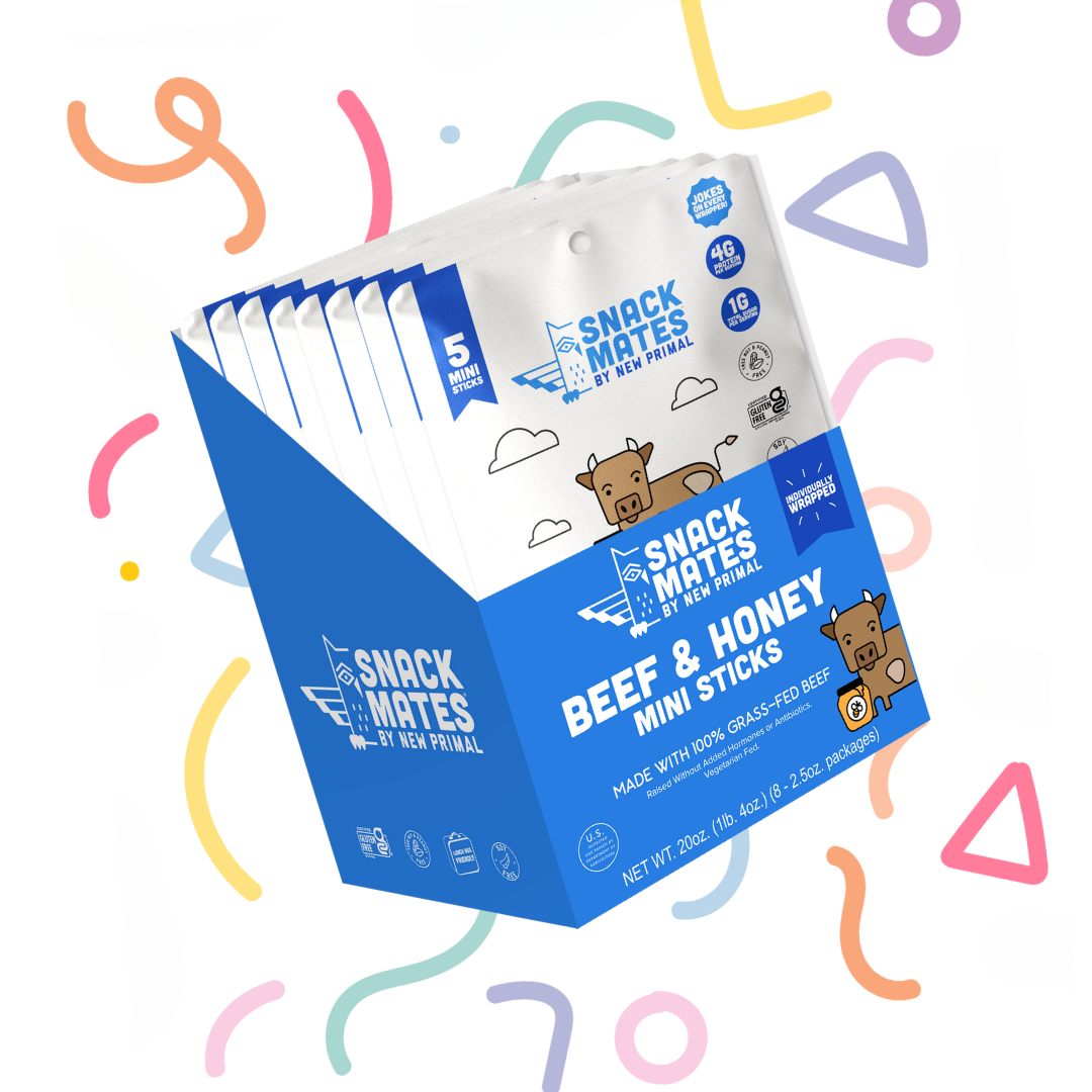 Snack Mates Beef & Honey Mini Meat Sticks, (8 Bags , 40 Mini-Sticks)