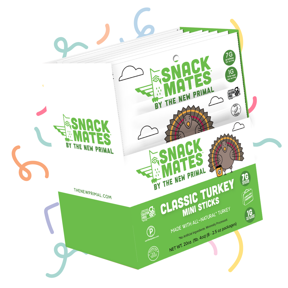 Snack Mates Classic Turkey Mini Meat Sticks, All-Natural Turkey (8 Packs, 40 Mini-Sticks)