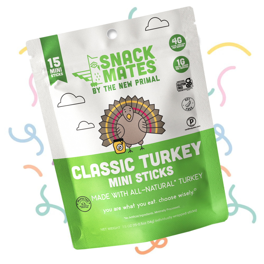 Snack Mates Turkey Mini Meat Sticks Value Pack, All-Natural Turkey (15 Mini-Sticks)