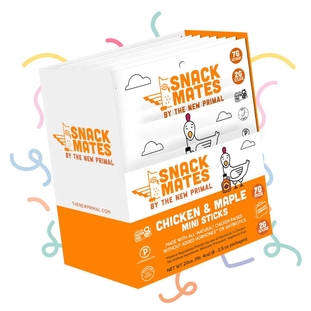 Snack Mates Chicken & Maple Mini Meat Sticks, All-Natural Chicken (8 Packs, 40 Mini-Sticks)