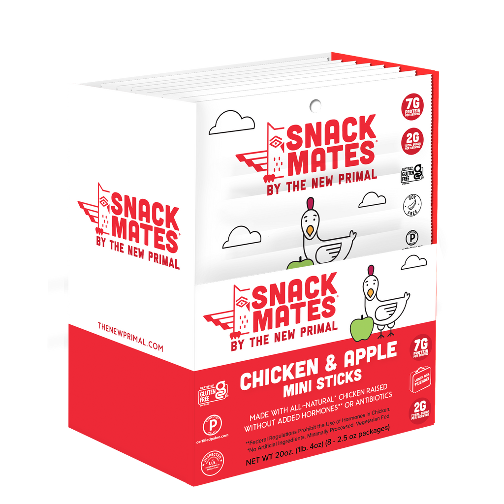 Snack Mates Chicken and Apple Mini Meat Sticks, All-Natural Chicken (8 Packs, 40 Mini-Sticks)