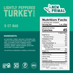 Lightly Peppered Turkey Meat Sticks, All-Natural Turkey, Zero Sugar (5 Sticks)