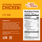 Rotisserie Seasoned Chicken Sticks, All-Natural Chicken, Zero Sugar (5 Sticks)