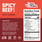 Spicy Beef Meat Sticks, 100% Grass-Fed Beef, Zero Sugar (20 Sticks)
