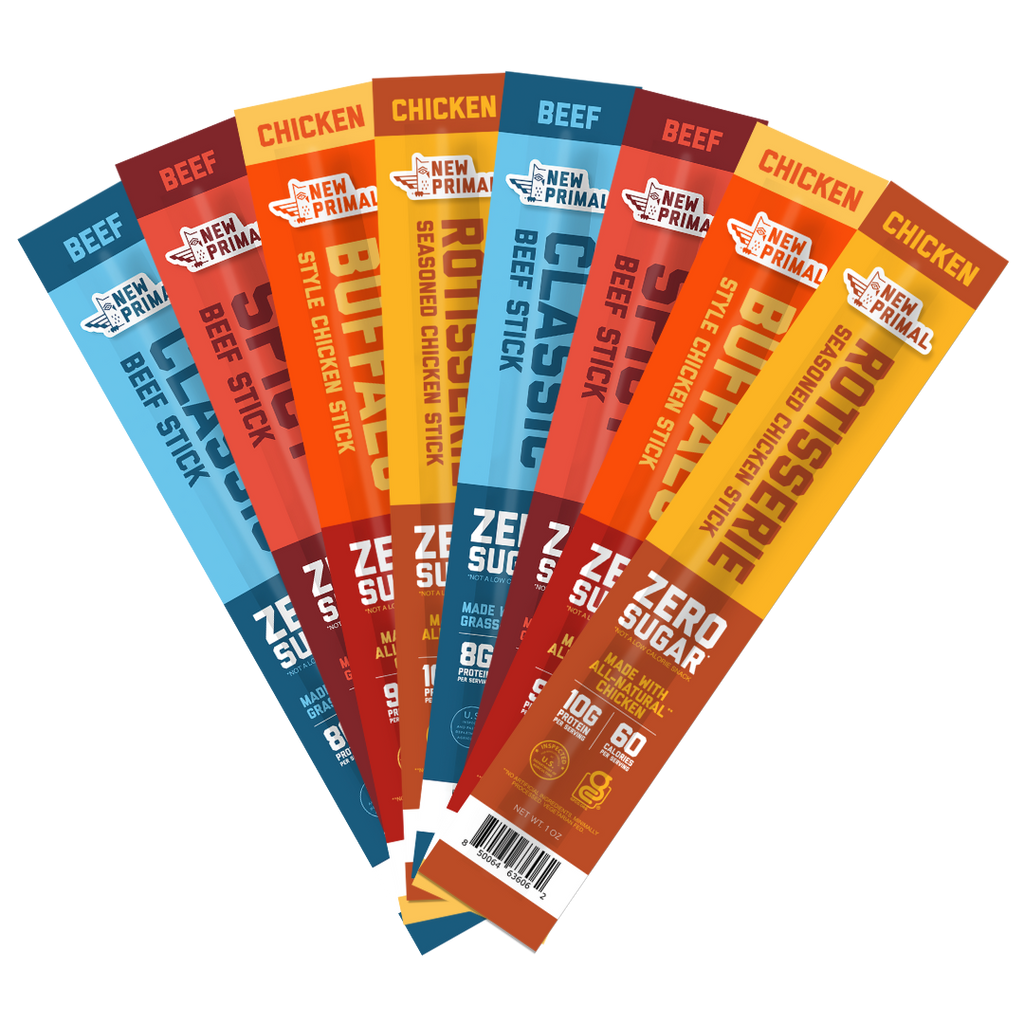 Zero Sugar Beef and Chicken Meat Stick Sampler (8 count)