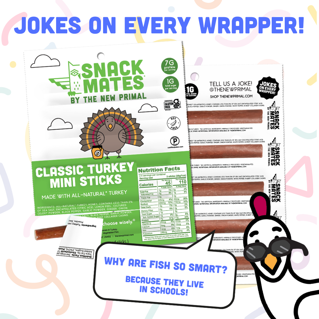 Snack Mates Classic Turkey Mini Meat Sticks, All-Natural Turkey (8 Packs, 40 Mini-Sticks)