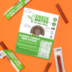 Snack Mates Classic Turkey Mini Meat Sticks, All-Natural Turkey (8 Packs, 40 Mini-Sticks)