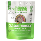 Snack Mates Turkey Mini Meat Sticks Value Pack, All-Natural Turkey (15 Mini-Sticks)